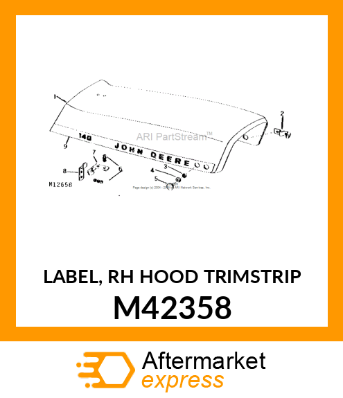 LABEL, RH HOOD TRIMSTRIP M42358