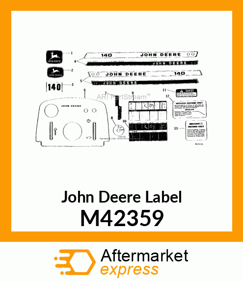 LABEL, LH HOOD TRIMSTRIP M42359