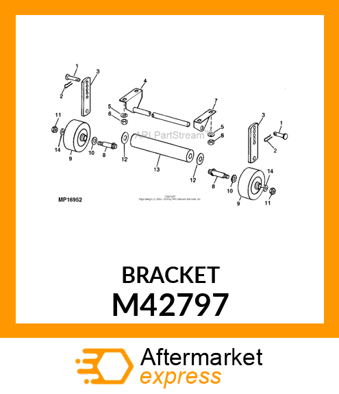 BRACKET, REAR ROLLER M42797