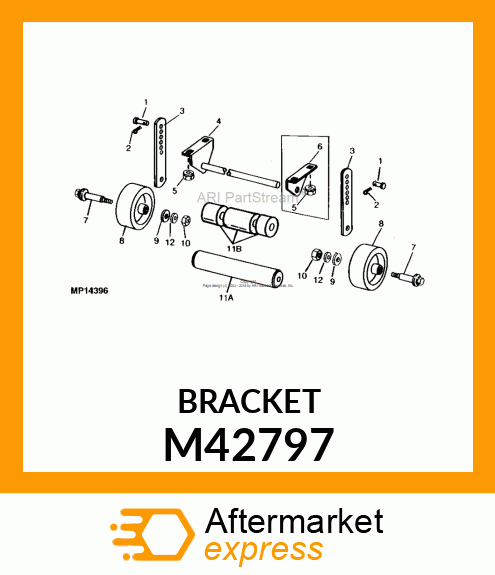 BRACKET, REAR ROLLER M42797