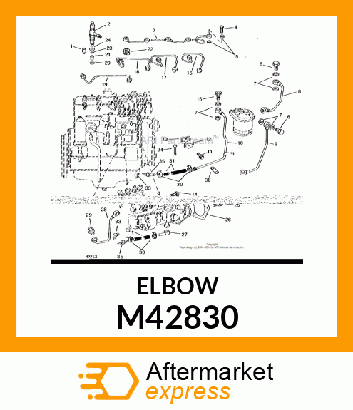 ELBOW FITTING, (90 DEGREE HYD) M42830