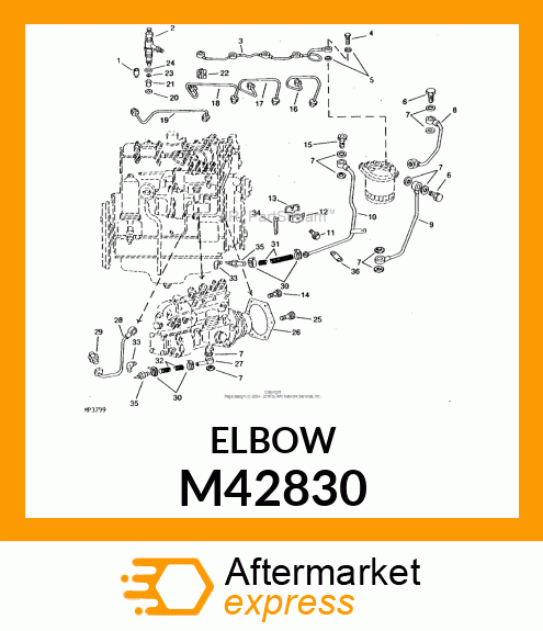 ELBOW FITTING, (90 DEGREE HYD) M42830