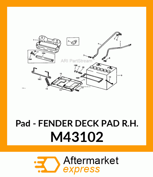 Pad - FENDER DECK PAD R.H. M43102