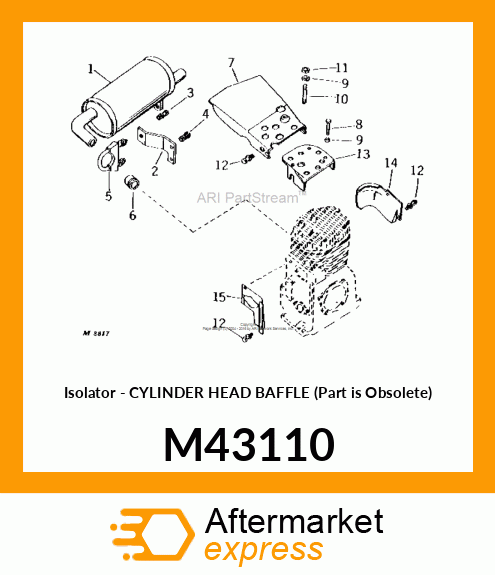 Isolator - CYLINDER HEAD BAFFLE (Part is Obsolete) M43110