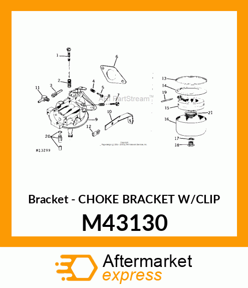 Bracket - CHOKE BRACKET W/CLIP M43130