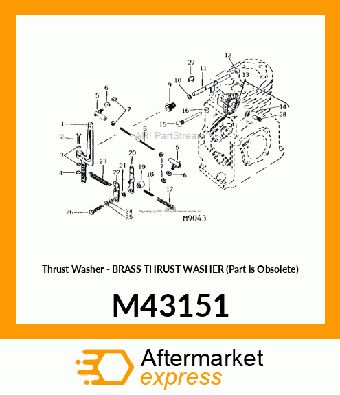 Thrust Washer - BRASS THRUST WASHER (Part is Obsolete) M43151