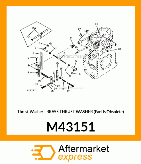 Thrust Washer - BRASS THRUST WASHER (Part is Obsolete) M43151