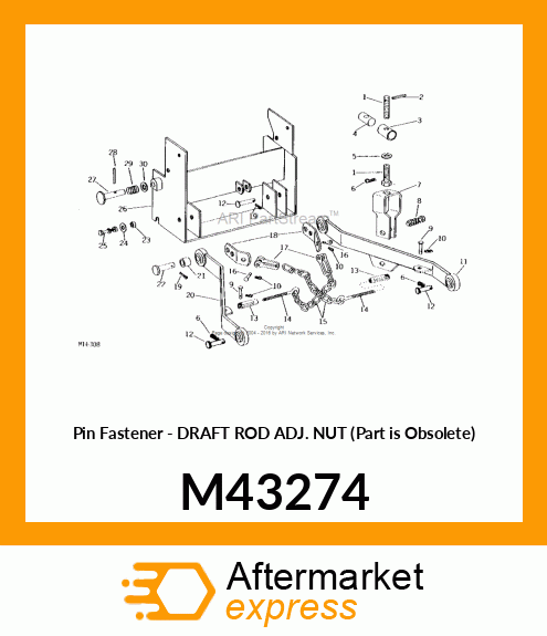 Pin Fastener - DRAFT ROD ADJ. NUT (Part is Obsolete) M43274