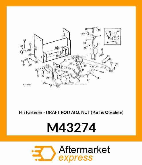 Pin Fastener - DRAFT ROD ADJ. NUT (Part is Obsolete) M43274