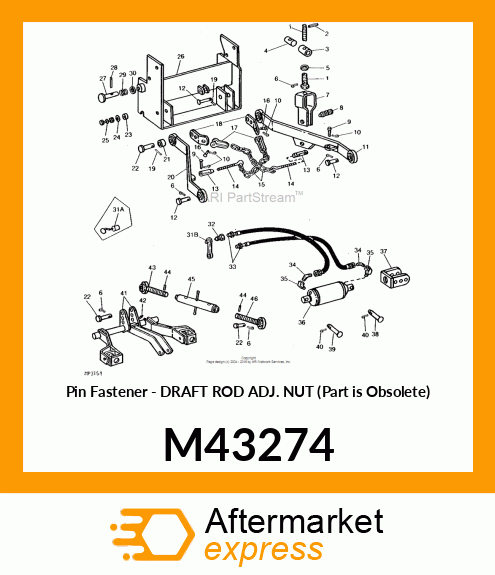 Pin Fastener - DRAFT ROD ADJ. NUT (Part is Obsolete) M43274