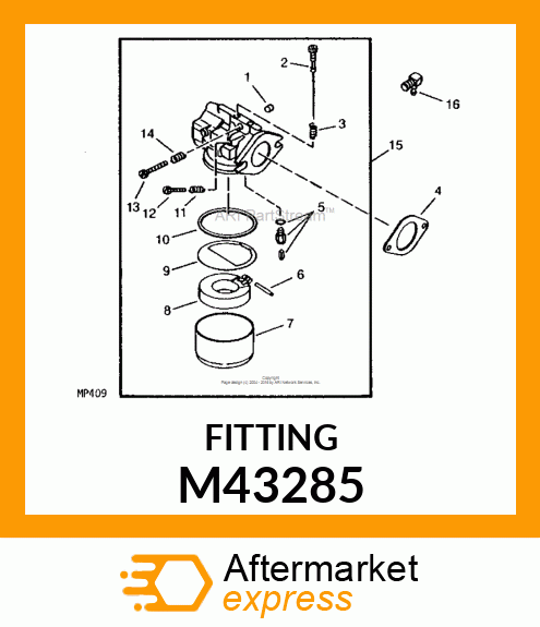 FITTING, 90 DEGREE LINE CONNECTOR M43285