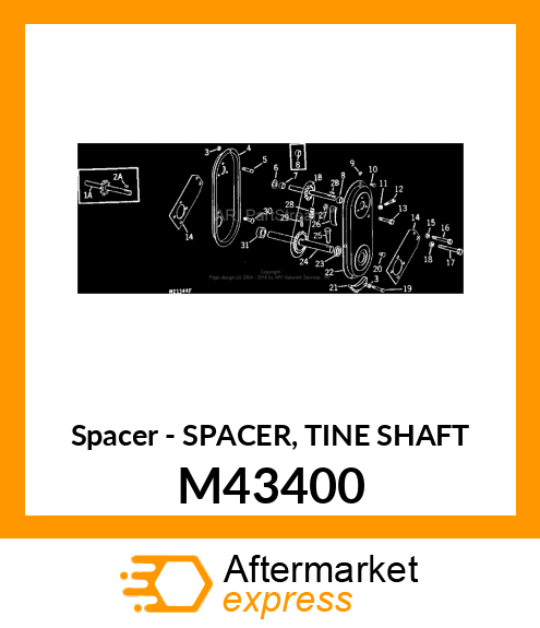 Spacer - SPACER, TINE SHAFT M43400