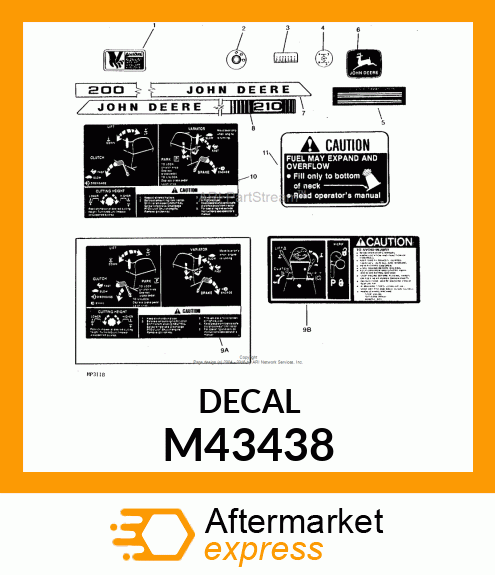 LABEL, AIR FILTER COVER M43438