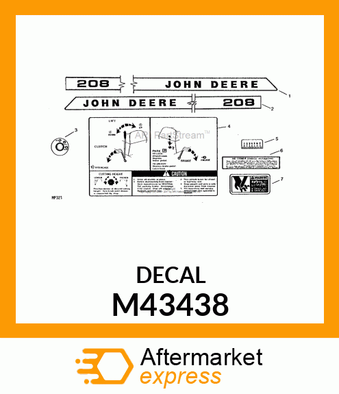 LABEL, AIR FILTER COVER M43438