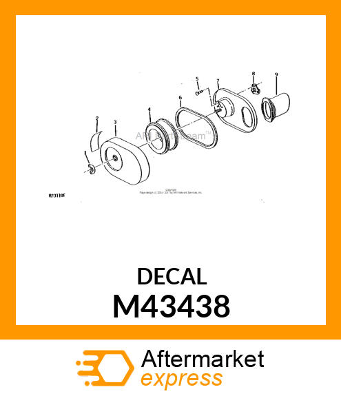 LABEL, AIR FILTER COVER M43438