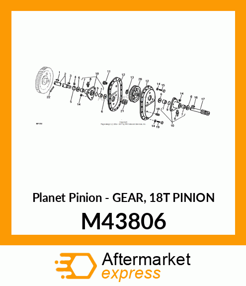 Planet Pinion - GEAR, 18T PINION M43806