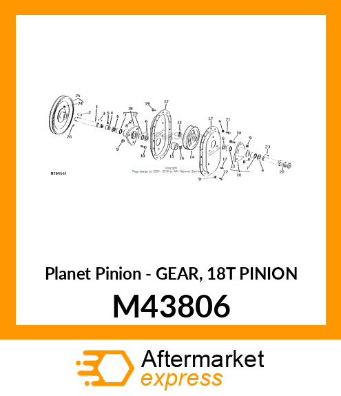 Planet Pinion - GEAR, 18T PINION M43806