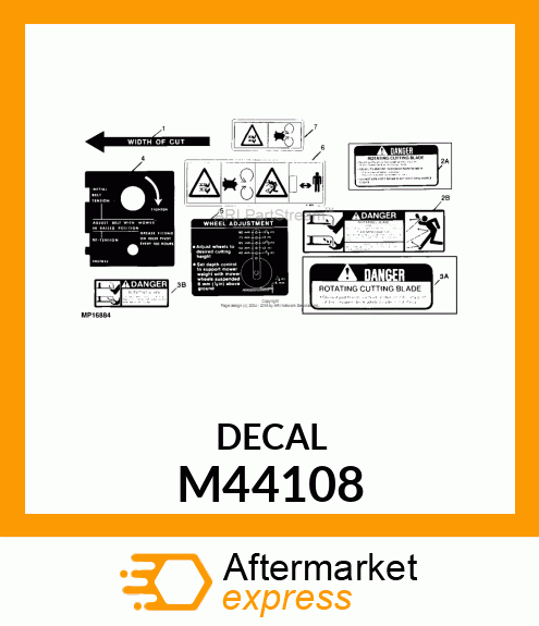 LABEL, BELT ADJUSTMENT M44108