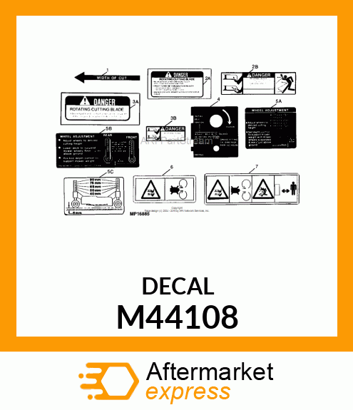 LABEL, BELT ADJUSTMENT M44108