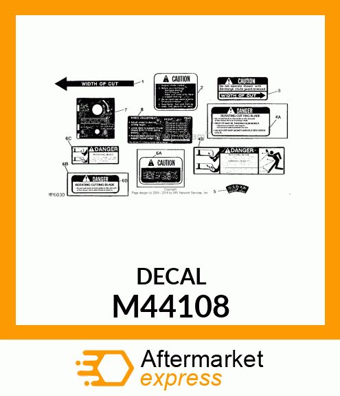 LABEL, BELT ADJUSTMENT M44108