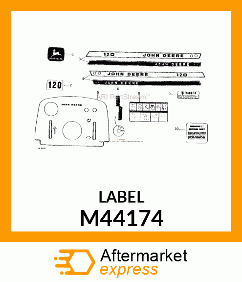 LABEL, RH HOOD TRIMSTRIP M44174