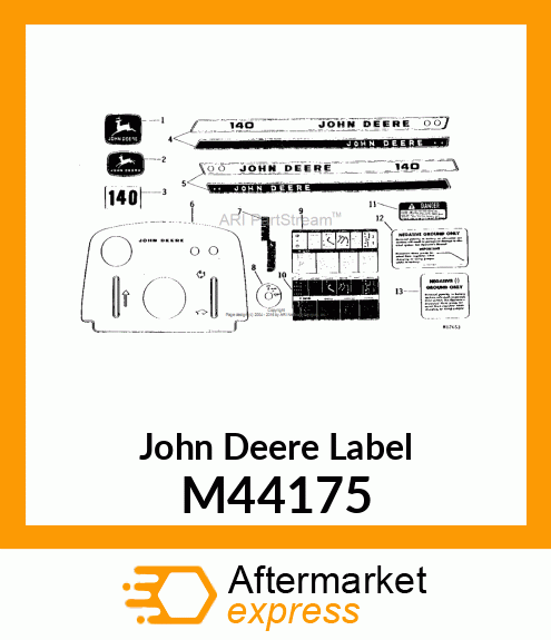 LABEL, LH HOOD TRIMSTRIP M44175