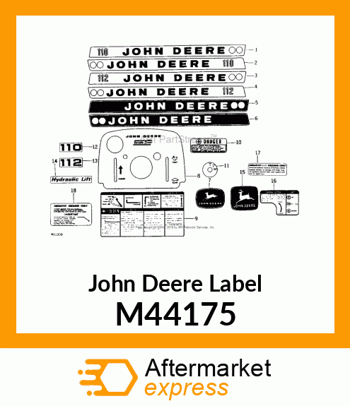 LABEL, LH HOOD TRIMSTRIP M44175