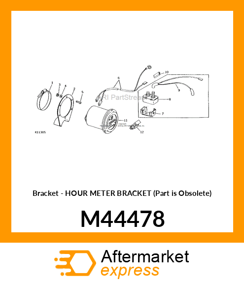 Bracket - HOUR METER BRACKET (Part is Obsolete) M44478