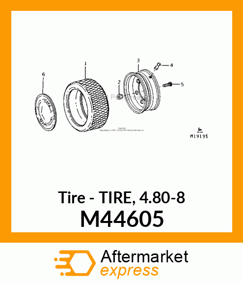 Tire - TIRE, 4.80-8 M44605