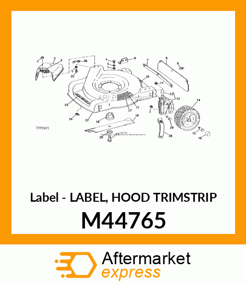 Label - LABEL, HOOD TRIMSTRIP M44765