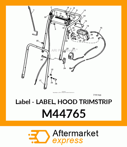 Label - LABEL, HOOD TRIMSTRIP M44765