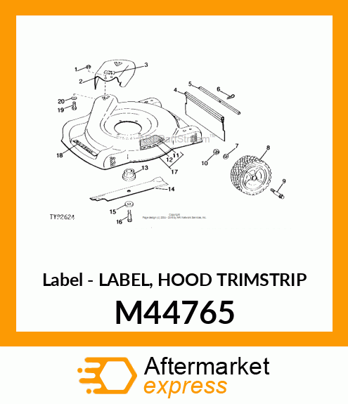 Label - LABEL, HOOD TRIMSTRIP M44765