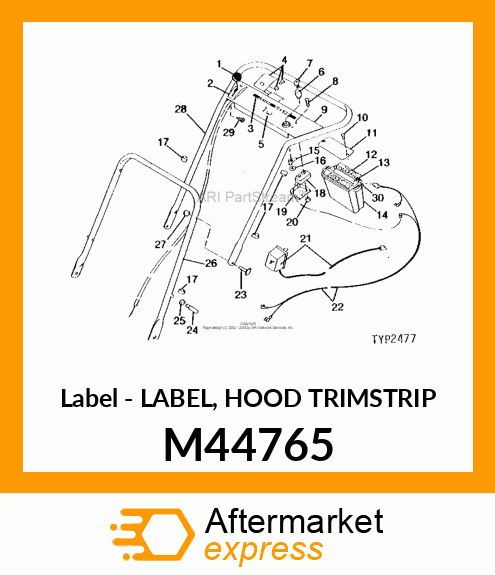 Label - LABEL, HOOD TRIMSTRIP M44765