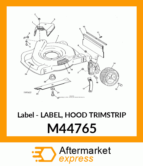 Label - LABEL, HOOD TRIMSTRIP M44765