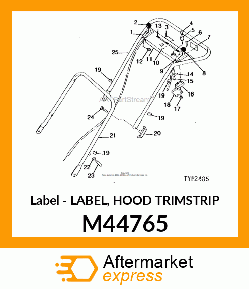 Label - LABEL, HOOD TRIMSTRIP M44765