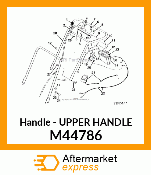 Handle - UPPER HANDLE M44786