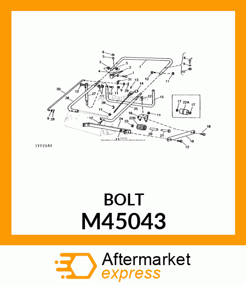 Bolt - HOOK BOLT (Part is Obsolete) M45043