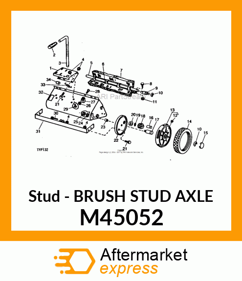 Stud - BRUSH STUD AXLE M45052