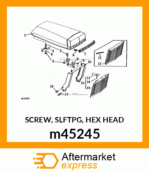 SCREW, SLFTPG, HEX HEAD m45245