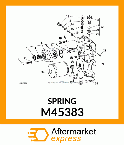 Compression Spring - IMPLEMENT RELIEF SPRING M45383