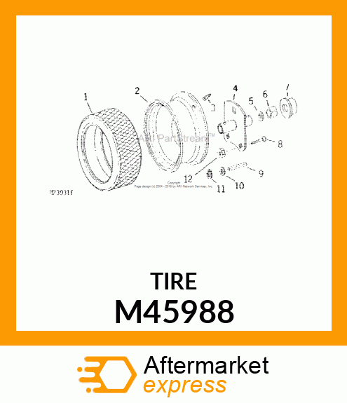 Tire - 4.80/4.00 X 8 2 PLY TIRE FIRESTONE M45988