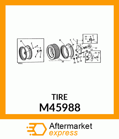 Tire - 4.80/4.00 X 8 2 PLY TIRE FIRESTONE M45988