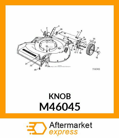 Knob - SPRING ARM KNOB (Part is Obsolete) M46045