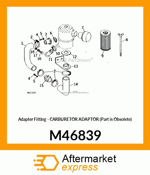 Adapter Fitting - CARBURETOR ADAPTOR (Part is Obsolete) M46839