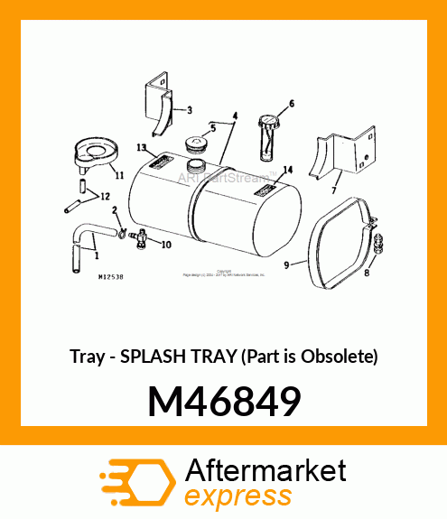 Tray - SPLASH TRAY (Part is Obsolete) M46849