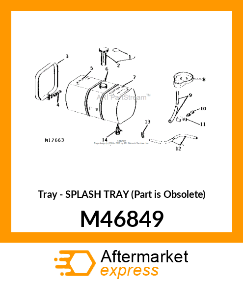 Tray - SPLASH TRAY (Part is Obsolete) M46849