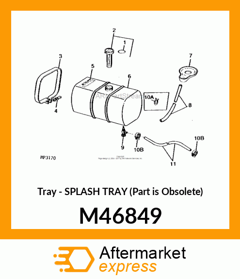 Tray - SPLASH TRAY (Part is Obsolete) M46849