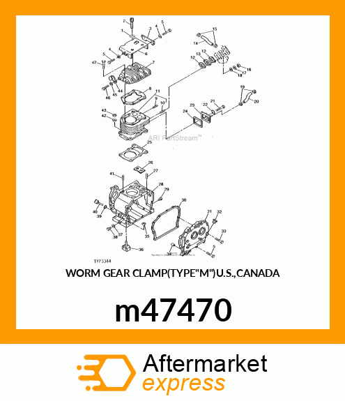 WORM GEAR CLAMP(TYPE"M")U.S.,CANADA m47470