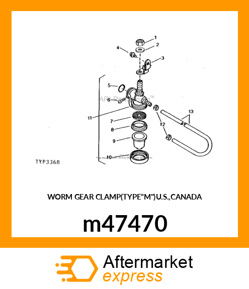 WORM GEAR CLAMP(TYPE"M")U.S.,CANADA m47470