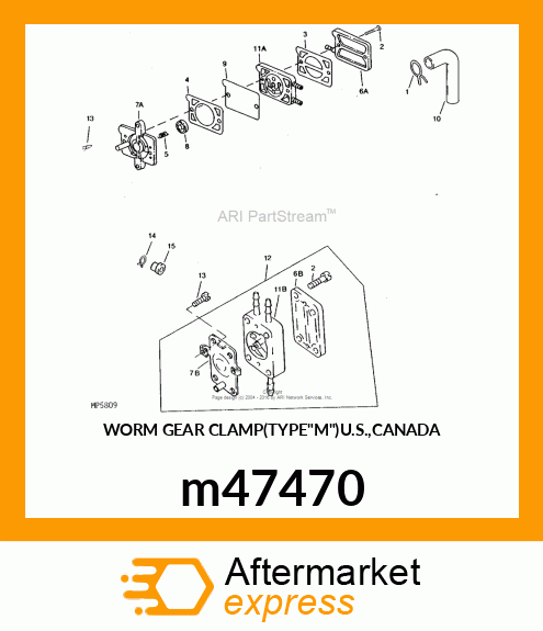 WORM GEAR CLAMP(TYPE"M")U.S.,CANADA m47470